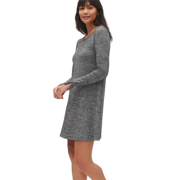 GAP Metallic Stretch Knit Long Sleeve Shift Dress in Heather Gray Gold SZ XS - Picture 10 of 10